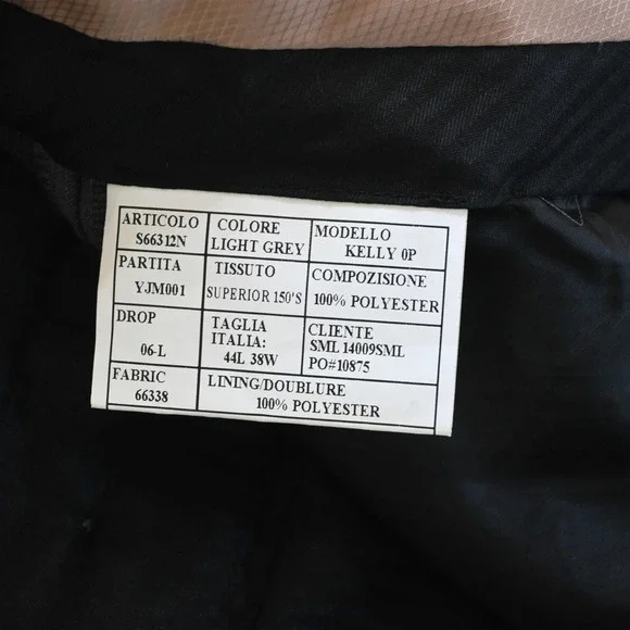 Caravelli 44L 36x34 Gray Sharkskin Super 150s Mens Jacket‎ Pants Suit